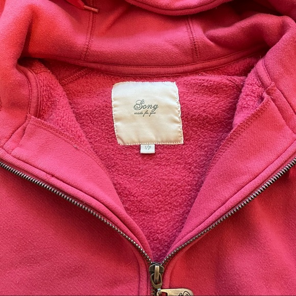 Song - Pink Thick Zip Up Hoodie - Picture 3 of 3